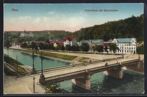 AK Gera, Untermhaus mit Elisenbrücke