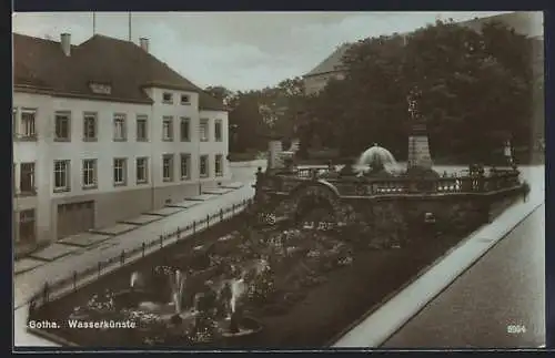 AK Gotha, Wasserkünste mit Strassenpartie