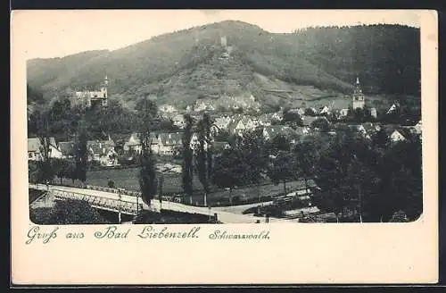 AK Bad Liebenzell /Schwarzwald, Teilansicht mit Brücke