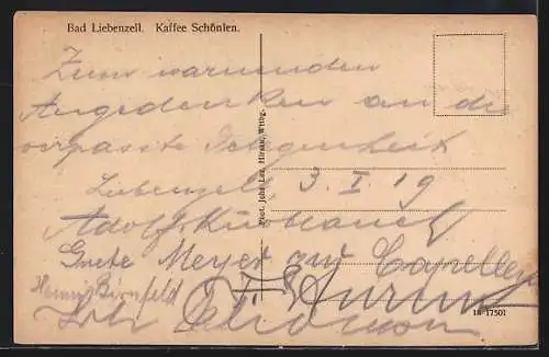 AK Bad Liebenzell, Cafe Schönlen