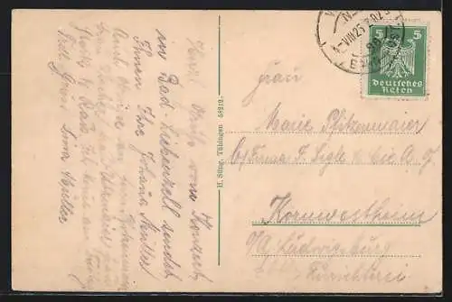 AK Bad Liebenzell, Partie mit Nagold-Brücke