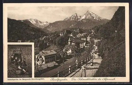 AK Berchtesgaden, Ortsansicht, Rutschpartie im Bergwerk Berchtesgaden