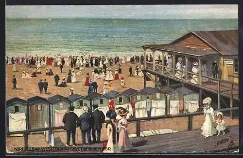 Künstler-AK Westerland, Am Familienbad