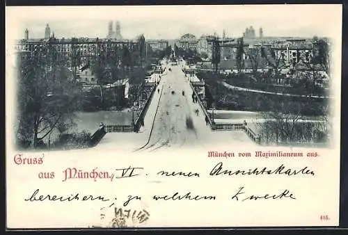 AK München, Ortsansicht vom Maximilianeum aus
