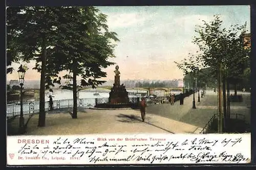 AK Dresden, Blick von der Brühl'schen Terrasse