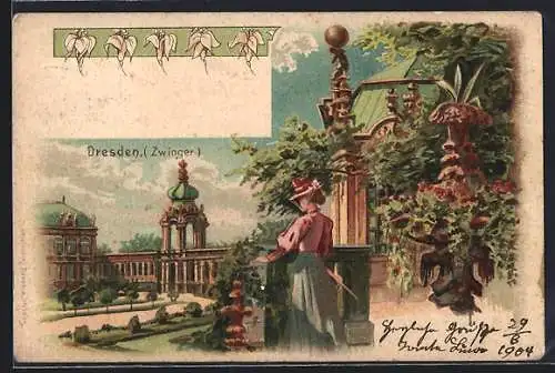 Lithographie Dresden, Königlicher Zwinger