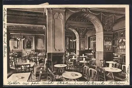 AK Leipzig, Cafe Fürst Reichskanzler, Goethestrasse 8 Ecke Brüh, Innenansicht