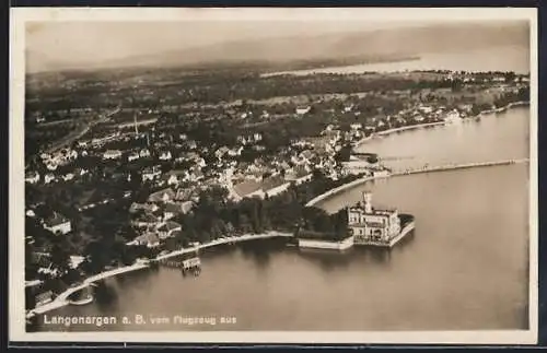 AK Langenargen a. B., Ortsansicht vom Flugzeug aus