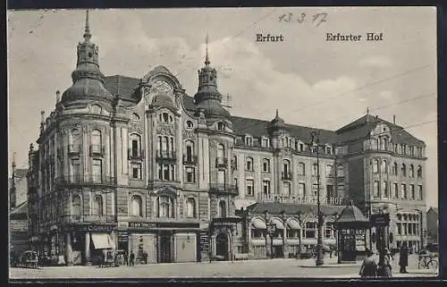 AK Erfurt, Hotel Erfurter Hof mit Cigarren-Geschäft