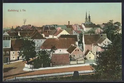 AK Radeberg /Sachsen, Ortsansicht aus der Vogelschau