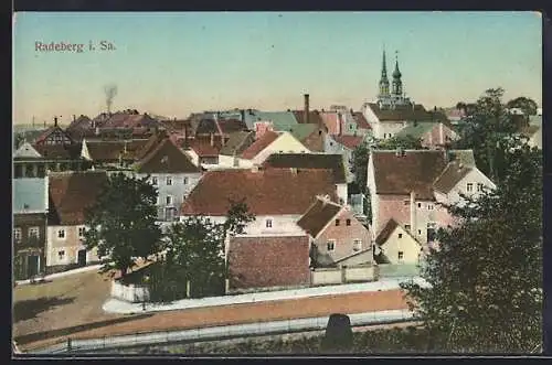 AK Radeberg i. Sa., Teilansicht mit Strassenpartie