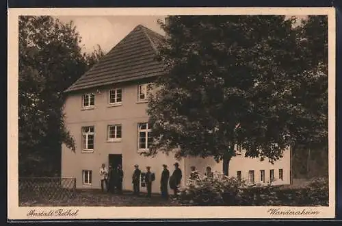 AK Bethel, Anstalt, Wandererheim mit Besuchern