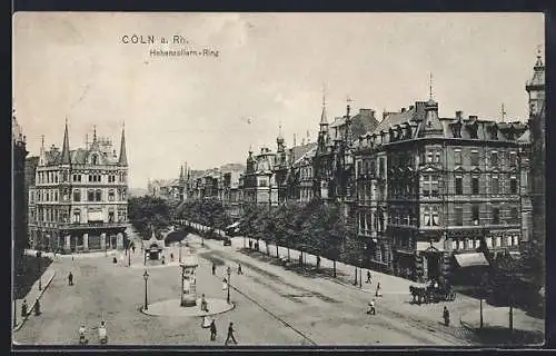 AK Köln-Neustadt, Hohenzollern-Ring mit Litfasssäule
