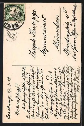 AK Bamberg, Partie am Teufelsgraben mit Blick zum Dom