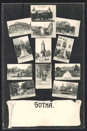 AK Gotha, Schloss Friedenstein, Hoftheater, Wasserkünste