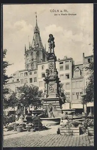 AK Köln, Partie am Jan v. Werth-Brunnen