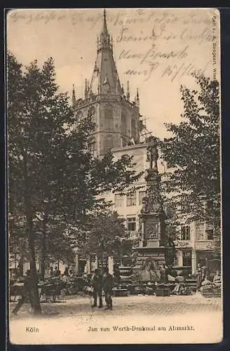 AK Köln, Jan von Werth-Denkmal am Altmarkt