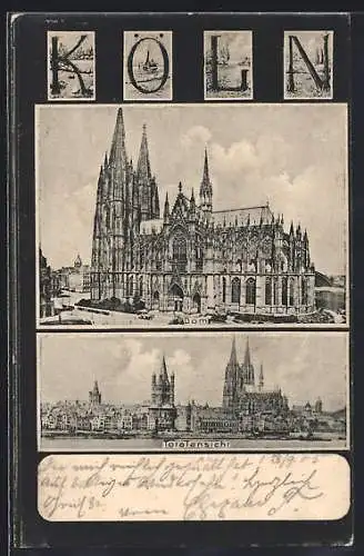AK Köln, Totalansicht, Dom