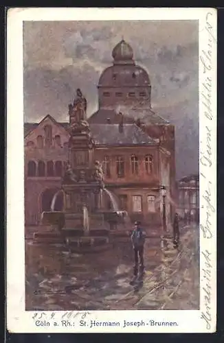 Künstler-AK Cöln a. Rh., St. Hermann Joseph-Brunnen