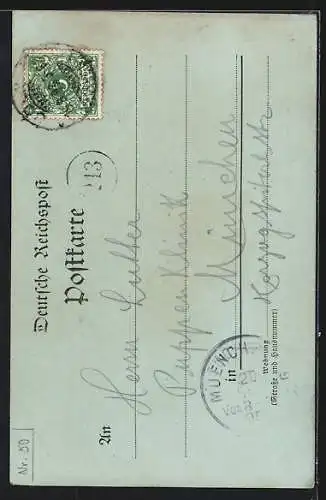 Mondschein-AK Köln, Moltke-Denkmal