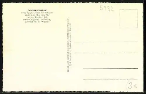 AK Walporzheim / Ahr, Gasthaus Winzerschenke