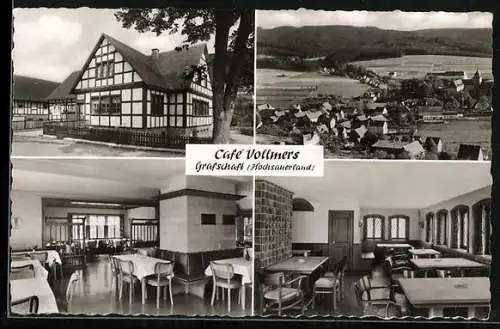 AK Grafschaft / Sauerland, Café Vollmers, Ortsansicht aus der Vogelschau