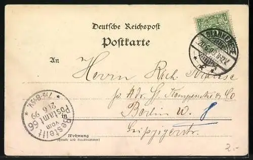 AK Hamburg-Neustadt, Frau in Tracht, Flusspartie mit Lombardsbrücke