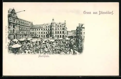 AK Düsseldorf, Der belebte Marktplatz