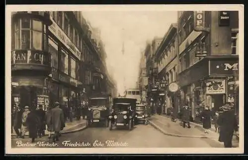 AK Berlin, Friedrichstrasse Ecke Mittelstrasse