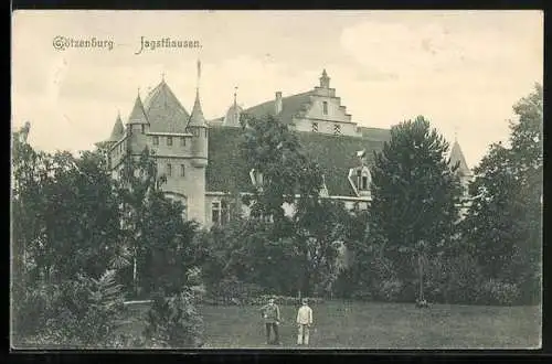 AK Jagsthausen, Die Götzenburg mit Garten