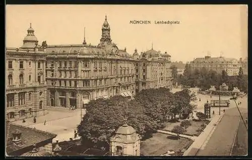 AK München, Partie am Lenbachplatz