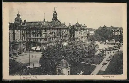 AK München, Der Lenbachplatz mit Anlagen