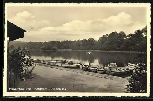 AK Frankenberg i. Sa., Ruderstation am Schilfteich