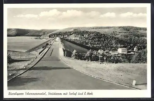 AK Schwammenauel, Rurtalsperre, Staudamm mit Seehof und E. Werk