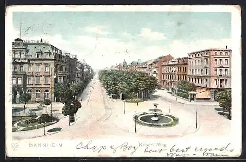 AK Mannheim, Kaiser-Ring mit Hotel National
