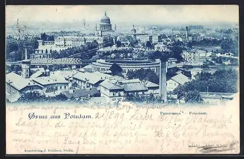 AK Potsdam, Panorama mit Stadtschloss