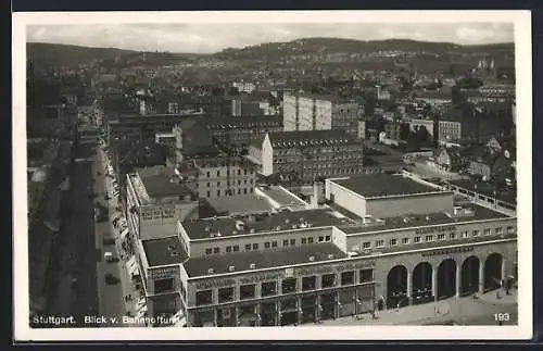AK Stuttgart, Totalansicht vom Bahnhofsturm