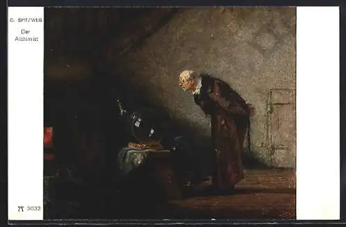 Künstler-AK Carl Spitzweg: Der Alchimist