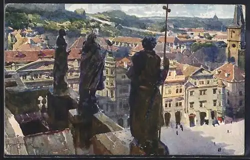 Künstler-AK Jaroslav Setelik: Praha, Malá Strana