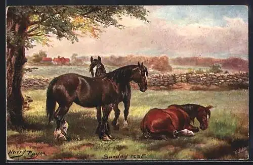 Künstler-AK Harry Payne: Sunday rest
