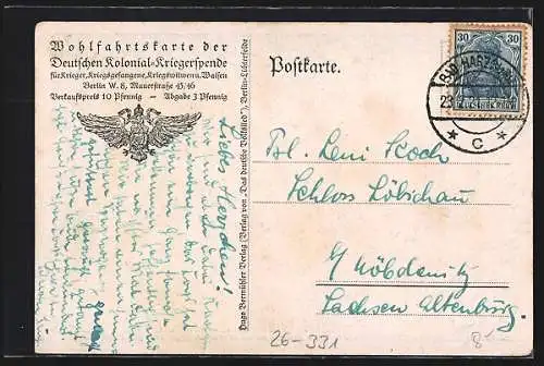 Künstler-AK Hans Baluschek: Volkslieder in Bildern, Wenn die Soldaten durchs Städtchen marschieren