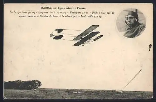 AK Barra sur biplan Maurice Farman, Flugzeug
