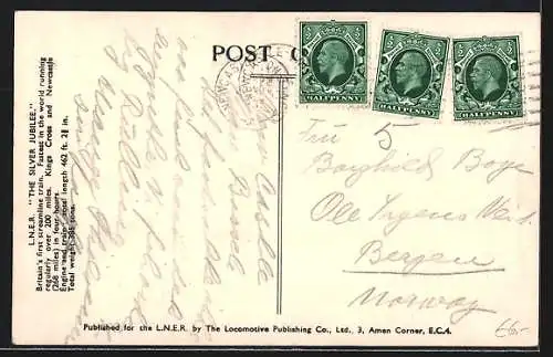 AK The Silver Jubilee, englische Eisenbahn