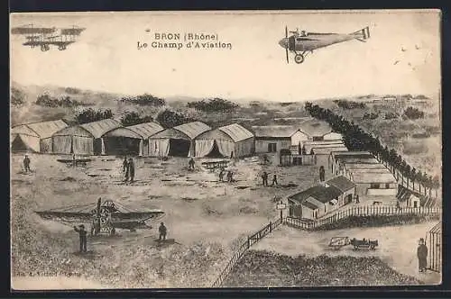 AK Bron /Rhône, Le Champ d`Aviation, Flughafen
