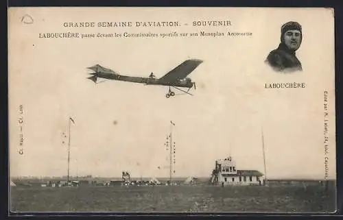 AK Labouchère sur son Monoplan Antoinette, Flugzeug