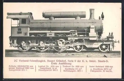AK 2C Verbund-Schnellzuglok Bauart Gölsdorf der österr. Staats-B.