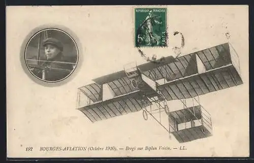 AK Bregi sur Biplan Voisin, Flugzeug
