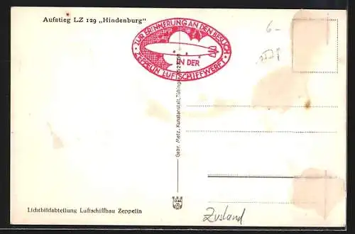 AK Aufstieg des Luftschiffes LZ 129 Hindenburg