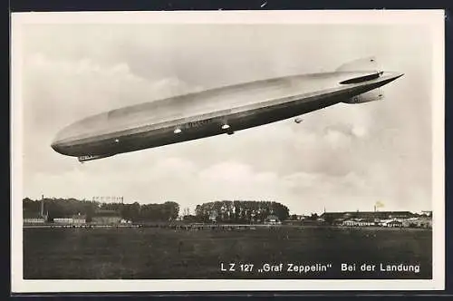 AK Luftschiff 127 Graf Zeppelin bei der Landung