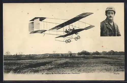 AK Biplan H. Farman piloté par Paulhan, Flugzeug